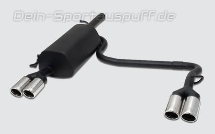 Ulter Duplex Sportauspuff Skoda SUPERB 2002- 70mm rund eingerollt abgeschrägt mit Absorber