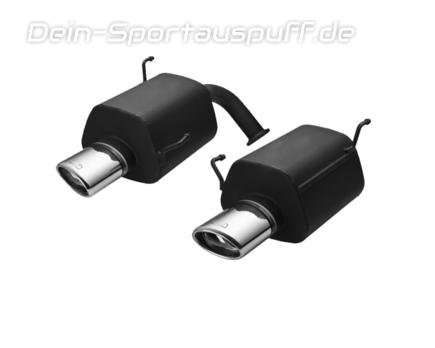 Ulter Duplex Sportauspuff Subaru FORESTER 3 gen 2008- 120x80mm oval eingerollt seitlich abgeschrägt mit Absorber