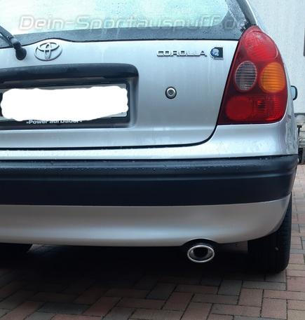 Ulter Sportauspuff Toyota COROLLA E11 Fließheck 97-01 95x65mm oval eingerollt gerade mit Absorber