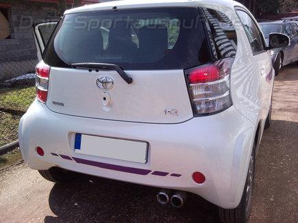 Ulter Sportauspuff Toyota IQ 80mm rund eingerollt gerade mit Absorber