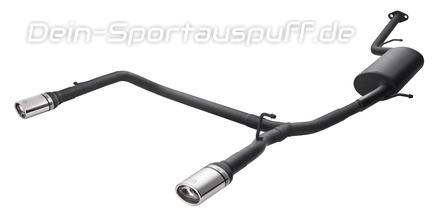 Ulter Duplex Sportauspuff Toyota IQ 120x80mm oval eingerollt gerade mit Absorber