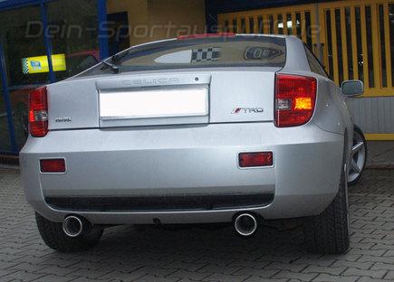 Ulter Duplex Sportauspuff Toyota CELICA T-SPORT T23 00- 100mm rund eingerollt gerade mit Absorber