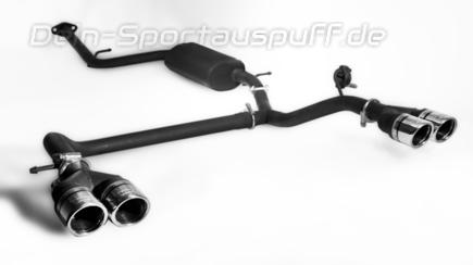 Ulter Duplex Sportauspuff Toyota IQ 70mm rund eingerollt abgeschrägt mit Absorber