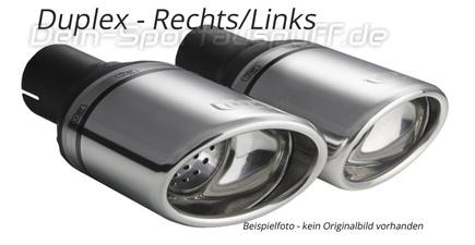 Ulter Duplex Sportauspuff Volkswagen TOURAN 03->10 120x80mm oval eingerollt