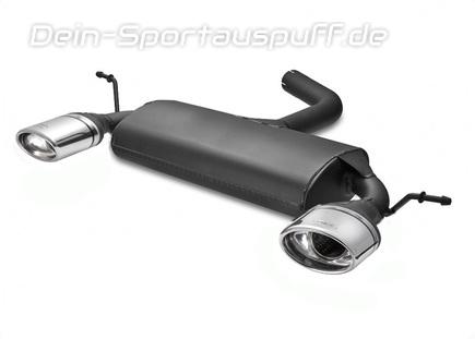 Ulter Duplex Sportauspuff Volkswagen GOLF 6 2008- 120x80mm oval eingerollt seitlich abgeschrägt mit Absorber