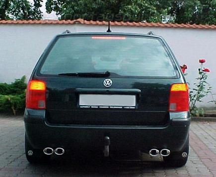 Ulter Duplex Sportauspuff Volkswagen PASSAT B5/B6 Lim., Variant 96-05 95x65mm oval eingerollt abgeschrägt mit Absorber