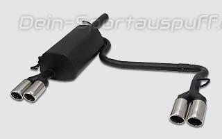 Ulter Duplex Sportauspuff Volkswagen PASSAT B5/B6 Lim., Variant 96-05 70mm rund eingerollt abgeschrägt mit Absorber