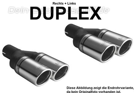 Ulter Duplex Sportauspuff Volkswagen PASSAT B5/B6 Lim., Variant 96-05 90mm rund eingerollt abgeschrägt mit Absorber