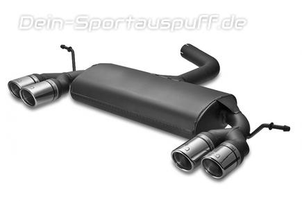Ulter Duplex Sportauspuff Volkswagen SCIROCCO 3 2008- 70mm rund eingerollt abgeschrägt mit Absorber
