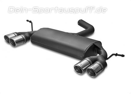 Ulter Duplex Sportauspuff Volkswagen GOLF 6 2008- 70mm rund eingerollt abgeschrägt mit Absorber