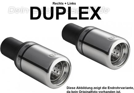 Ulter Duplex Sportauspuff Dacia LOGAN Lim. 2005- 80mm rund eingerollt gerade mit Absorber