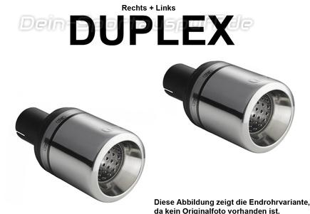 Ulter Duplex Sportauspuff Dacia LOGAN Lim. 2005- 100mm rund eingerollt gerade mit Absorber