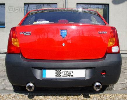 Ulter Duplex Sportauspuff Dacia LOGAN Lim. 2005- 100mm rund mit Lochprägung gerade mit Absorber