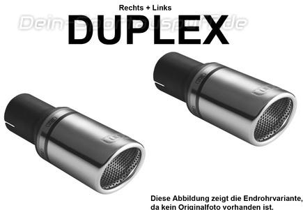 Ulter Duplex Sportauspuff Dacia LOGAN Lim. 2005- 90mm rund eingerollt abgeschrägt mit Absorber