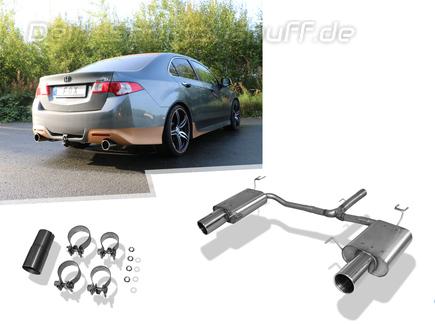 Fox Edelstahl Duplex Sportauspuff Honda Accord 8 CU2 Limousine/Tourer ab 2008 1x100mm rund eingerollt gerade