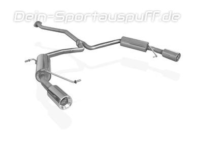 Fox Edelstahl Duplex Sportauspuff Mazda 6 II GH Diesel ab 2007 1x90mm rund eingerollt gerade mit Absorber