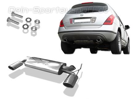 Fox Edelstahl Duplex Sportauspuff Nissan Murano Z50 140x90mm oval eingerollt abgeschrägt