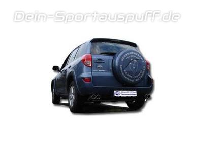Fox Edelstahl Duplex Endrohrgeweih Toyota RAV 4 III 2.0l ab 2006 2x80mm rund eingerollt abgeschrägt mit Absorber