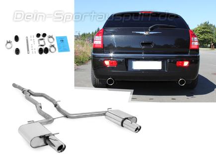 Fox Edelstahl Duplex Sportauspuff-Komplettanlage ab Kat Chrysler 300 C 3.0 CRD inkl. AWD Limousine/Kombi ab 04 1x100mm rund eingerollt abgeschrägt mit Absorber