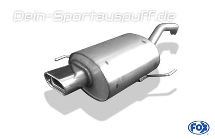 Fox Edelstahl Sportauspuff Alfa Romeo 147 135x80mm flachoval eingerollt abgeschrägt mit Absorber