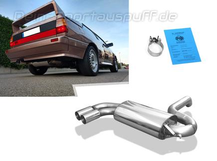Fox Edelstahl Sportauspuff Ø76mm Audi Urquattro 2x76mm rund scharf gerade