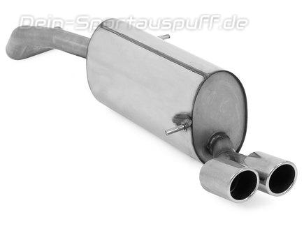 Fox Edelstahl Sportauspuff Audi A1 1.2l 1.6TDI 2x80mm rund eingerollt abgeschrägt