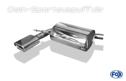 Fox Edelstahl Sportauspuff Audi A3 8P quattro Sportback 160x80mm flachoval eingerollt abgeschrägt mit Absorber