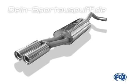 Fox Edelstahl Sportauspuff Audi A4 B5 Limousine/Avant 2x76mm rund eingerollt gerade mit Absorber