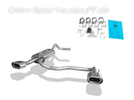 Fox Edelstahl Duplex Sportauspuff Audi A4 B5 Limousine/Avant 135x80mm flachoval eingerollt abgeschrägt mit Absorber