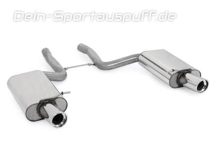 Fox Edelstahl Duplex Sportauspuff Audi S4 B6 Typ 8E Limousine/Avant 1x100mm rund eingerollt abgeschrägt mit Absorber
