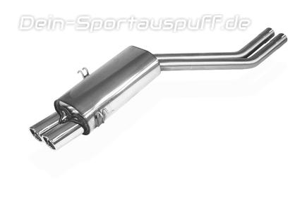 Fox Edelstahl Sportauspuff BMW 5er E34 M5 2x76mm rund eingerollt abgeschrägt mit Absorber