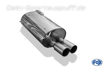Fox Edelstahl Sportauspuff BMW 7er E65 735i 745i 2001- 2x90mm rund scharf gerade