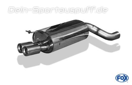 Fox Edelstahl Sportauspuff BMW 7er E65 735i 745i 2001- 2x90mm rund eingerollt gerade mit Absorber
