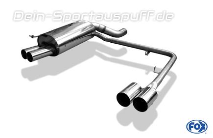 Fox Edelstahl Duplex Sportauspuff BMW 7er E65 735i 745i 2001- 2x80mm rund scharf gerade