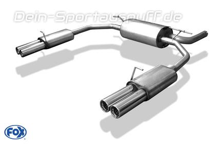 Fox Edelstahl Duplex Sportauspuff Chrysler 300 M 2x70mm rund eingerollt gerade mit Absorber