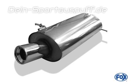 Fox Edelstahl Sportauspuff Ford Galaxy 1 Typ WGR ab 95 1x90mm rund eingerollt gerade mit Absorber