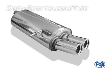 Fox Edelstahl Sportauspuff Ford Galaxy 1 Typ WGR ab 95 2x80mm rund eingerollt gerade mit Absorber