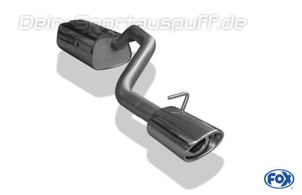Fox Edelstahl Sportauspuff Mazda 3 Typ BK Bj.03-09 115x85mm oval eingerollt abgeschrägt mit Absorber