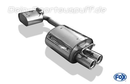 Fox Edelstahl Komplettanlage ab Kat Mercedes SLK R170 2x80mm rund eingerollt gerade mit Absorber
