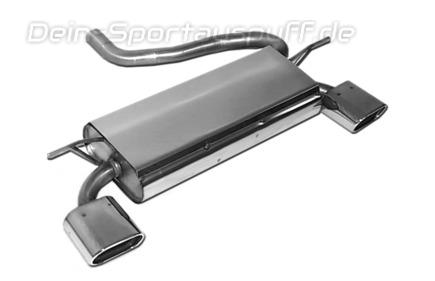Fox Edelstahl Duplex Sportauspuff Mini One u. Cooper R50 135x80mm flachoval eingerollt abgeschrägt mit Absorber