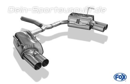 Fox Edelstahl Duplex Sportauspuff Mini Cooper S R53 2002-2006 2x76mm rund scharf gerade