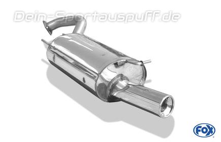 Fox Edelstahl Sportauspuff Mitsubishi Galant 8 Kombi EA Bj.96-06 1x90mm rund eingerollt gerade mit Absorber
