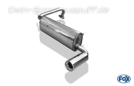 Fox Edelstahl Sportauspuff Mitsubishi Pajero Pinin H60W 3-türig ab 97 1x90mm rund eingerollt gerade mit Absorber