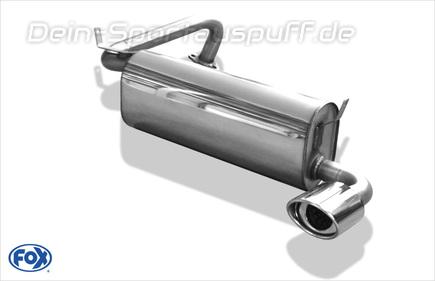 Fox Edelstahl Sportauspuff Mitsubishi Pajero Pinin H60W 5-türig ab 97 115x85mm oval eingerollt abgeschrägt mit Absorber