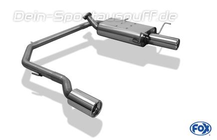 Fox Edelstahl Duplex Sportauspuff Nissan Primera P11 Limousine ab 99 1x90mm rund eingerollt gerade mit Absorber