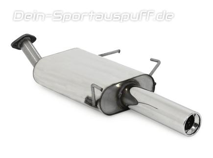 Fox Edelstahl Sportauspuff Nissan Primera P11 Kombi Traveller 1x90mm rund eingerollt gerade mit Absorber