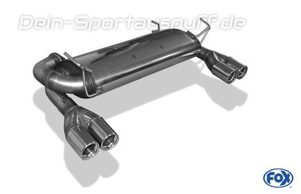 Fox Edelstahl Duplex Sportauspuff Nissan 350Z Coupe u. Roadster 2x76mm rund eingerollt gerade mit Absorber