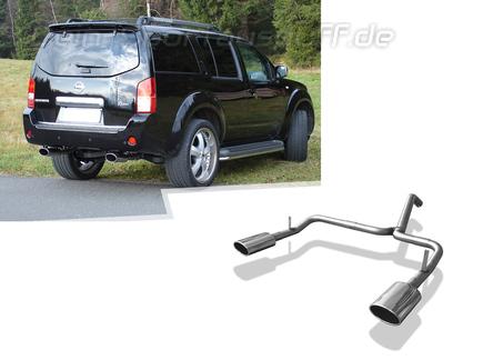 Fox Edelstahl Duplex Endrohrgeweih Nissan Pathfinder R51 ab 2005 140x90mm oval eingerollt abgeschrägt