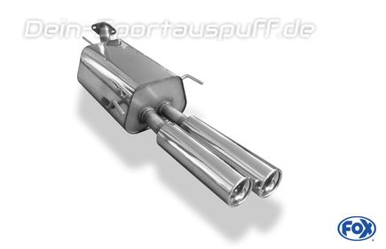 Fox Edelstahl Sportauspuff Opel Astra G Stufenheck 2x80mm rund eingerollt gerade mit Absorber