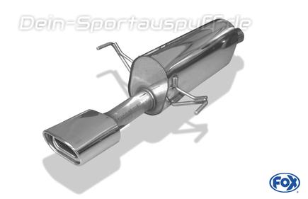 Fox Edelstahl Sportauspuff Opel Astra H Caravan Turbo 135x80mm flachoval eingerollt abgeschrägt mit Absorber